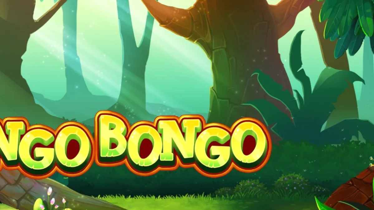 Interface vibrante do slot Kongo Bongo com elementos de floresta tropical